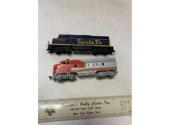2 Unboxed Santa Fe Locomotives #1347 &  F3A??