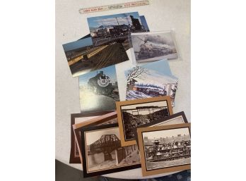 Lot Of  Larger Sized Postcards With Railroad Pictures