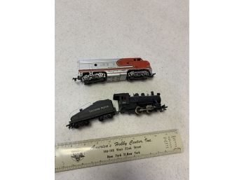 2 Unboxed Locomotives Sothern Pacific 99 With Coal Tender &  Santa Fe F3A??