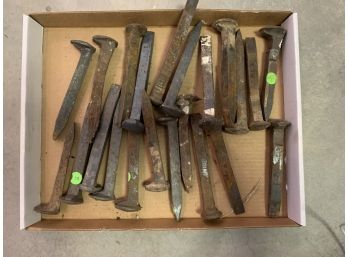 Lot Of Railroad Nails, Some Marked