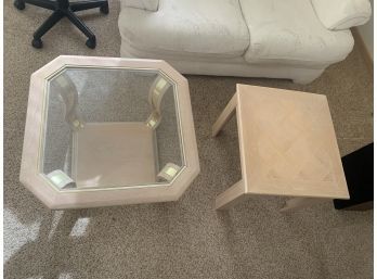 2 Blonde Wood End Tables