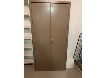 6' Tall Metal Two Door Cabinet Brown