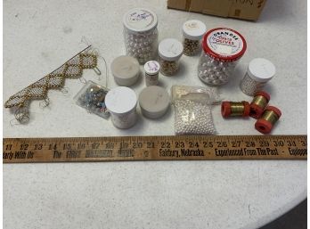 Lot Of Beading Supplies, Several Different Sizes And Spools Of Wire