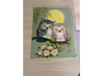 5 1973 Mid Century Owl Prints By  Donald Art Company
