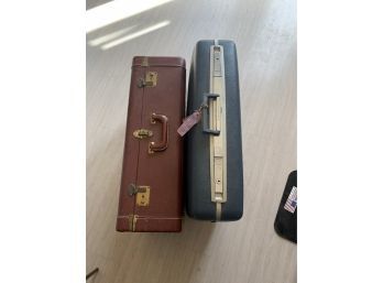 Two Vintage Suitcases, One Samsonite W Key