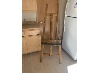 Tall Wood Easel Appears Homemade, Very Sturdy