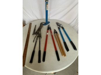 Lot Of Four Garden Shears And Air Pump