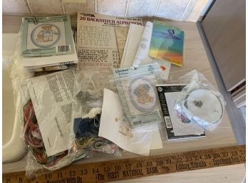Several Stitchery Kits Incl Embroidery And Crewel