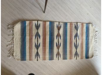 Multi Colored Cotton Woven Table Runner Navajo/southwest Design
