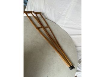 Vintage Wood Wooden Crutches