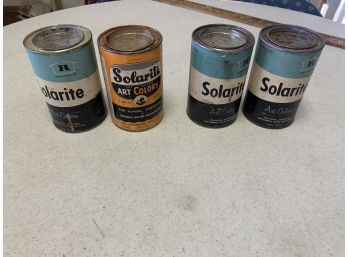 Lot Of 4 Old Paints Cans Solarite Brand