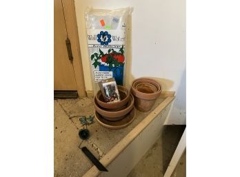 Lot Of Smaller Terra Cotta Pots , Peat Pots And Water Well For Tomatoes