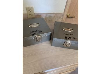 2 Porta Metal Check Boxes / Strongboxes