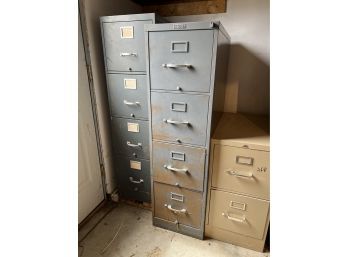 3 Metal Filing Cabinets Two 4 Drawer One Two Drawer