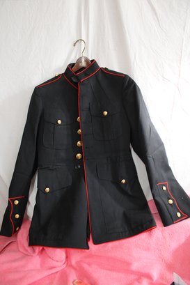 Authentic USMC Dress Blue Jacket -36 S - Poly Wool Gabardine  Dark Blue 2312  (MC)