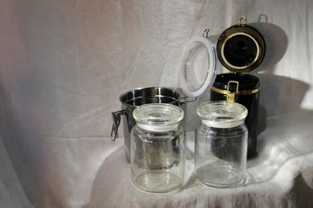 Lidded Sealing Storage Jars - Glass And Stainless . Handy