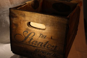 Vintage Stanton Brewery Wooden Shipping Crate Out Of Troy