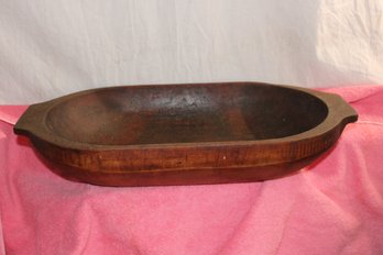 Handcarved Large Wooden Bowl - 20' X 10' X 4'-  Beautiful Shape - Well Positioned Handles