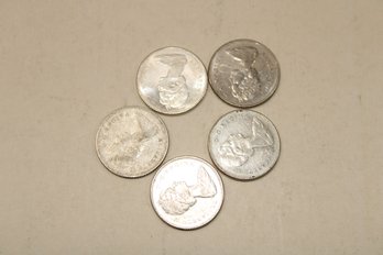 Coins - Circulated -  Silver- 5 X Canadian Silver Dimes - (1967 X4  1968 X 1 ) - Elizabeth II   (5 Total)