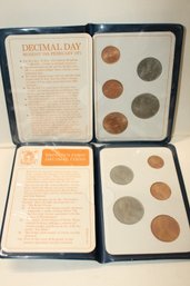 Coins - Un-Circulated - 1968 & 1971 Britain's First Decimal Set X 2- 5 Different Denomination Coins Per Set