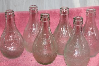 Vintage  Set Of 6- Orangina  A LA PULPE DU FRUIT  Bottles  GAZEIFIEE 25cl. GREAT IN A WINDOW! PLANT STARTERS!