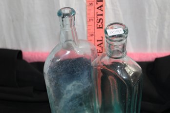 Vintage 2 Distillary Bottles, Federal Law Prohibits Reuse -Philadelphia, 1 Has Coat Of Arms 7-8 Inch Approx