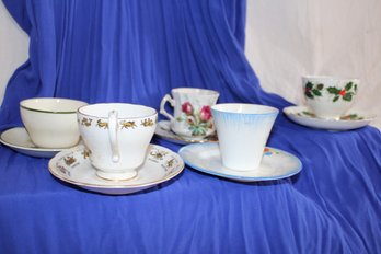 Vintage 5 Tea Cups Saucer-some Gilted Bone China-Cuthertson, Hammersley/ Spode, Royal Chelsea, Signs Of Zodiac