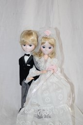 Bradley Dolls Set Of  Bride And Groom, Made In Korea, For Los Angeles & Toronto, Fine Details, Hoop Skirt,