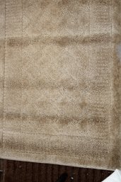 Area Rug  24' X 7.5 Feet - Beige -  Diagonal Design Textured - Has Been Rolled- Probably Washable