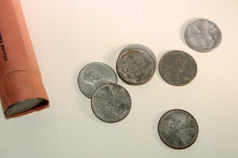 Coins - Circulated - 1943 -  Roll Of Steel Pennies