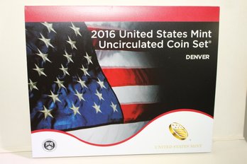 Coins - Un-Circulated - 2016 'P' & 'D' Coin Set  Mint Packaged -1, 5, 10, 25, 50, $1 ($10.82 Face Value) (#2)