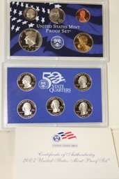 Coins - Un-Circulated -2007 United States Mint -- 10 Of 14 Coins  Proof Set With C.O.A.