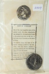 Coins -REPRODUCTION -  Coin Of Syracuse With Written History