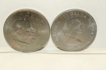 Coins -Circulated -1965 - 2x Elizabeth II / Churchill Coins (#2)