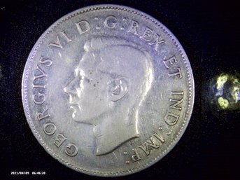 Coins - Circulated -Silver - Canadian 1943 - Silver 50 Cent Piece - George VI