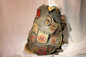 Vintage 1960's Armed Forces Track And Field Sports Runner's Bag/ Patches From Europe Attached