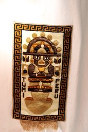 Small Peruvian Tapestry, Soft Texture Warm Colors , 14x16, Think Invading Spaceperson