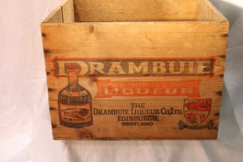 Colorful Vintage Drambuie Wooden  Shipping Crate Prince Chrles EdwardsLiquor, Edinborogh Scotland