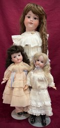 Lot Of 3 Bisque Dolls