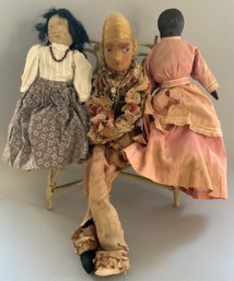Lot Of 3  Cloth Dolls