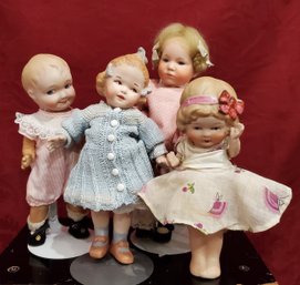 Lot Of 4 Small Bisque Dolls