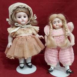 Lot Of 2 German All Bisque Dolls