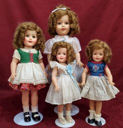 Lot Of 4 Vinyl Ideal 'Shirley Temple' Dolls