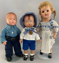 Lot Of 3  Composition Dolls
