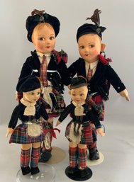 4  Norah Wellings Doll In Scottish Outfits