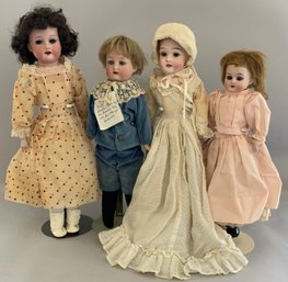 Lot Of 4 Bisque Dolls