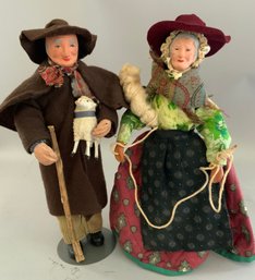 Lot Of 2 Santons French Molded Dolls