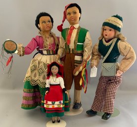 Lot Of 4 Ethnic Dolls