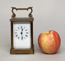 Miniature Brass Carriage Clock, Marked 'R & Co., Paris'
