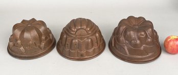 Three Vintage Large Copper Molds